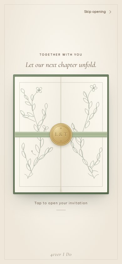 Botanical Fold invitation on a phone