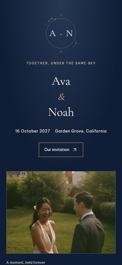 Midnight Vow invitation on a phone