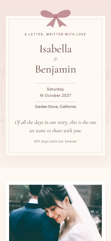 Rosewater Letters invitation on a phone