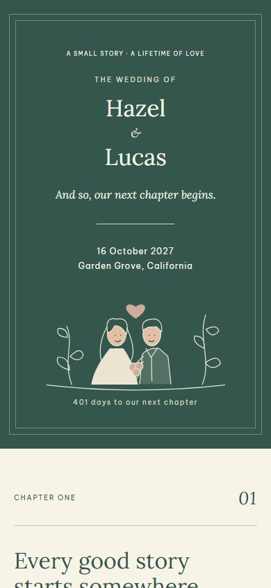 Sage Storybook invitation on a phone