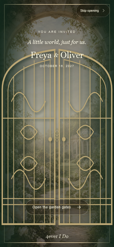 Secret Garden invitation on a phone