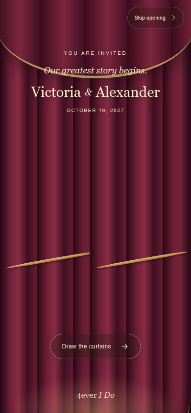 Velvet Theatre invitation on a phone